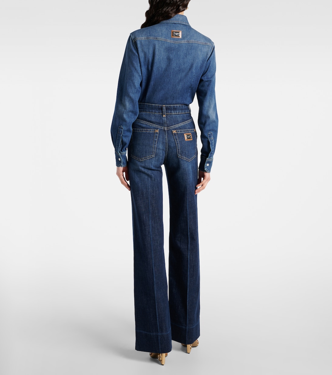 Jeans a gamba larga e vita alta | Dolce&Gabbana