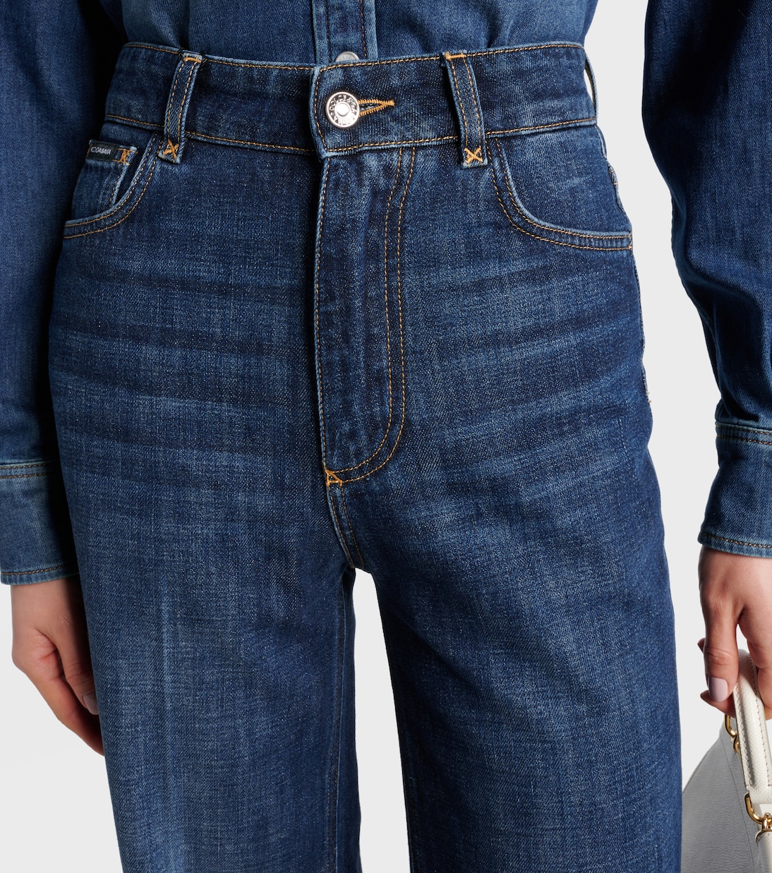 Jeans a gamba larga e vita alta | Dolce&Gabbana