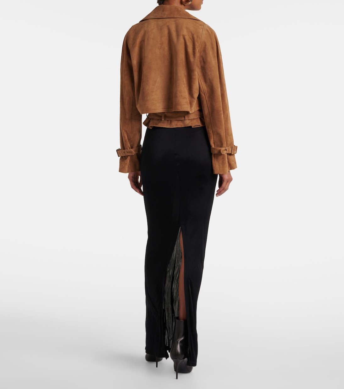 Giacca cropped Hatti in suede | Nour Hammour