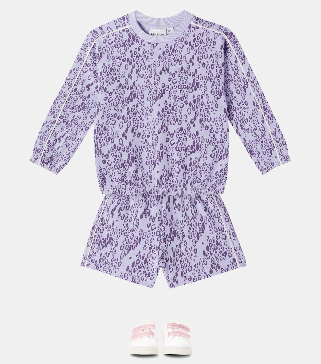 Leopard-print cotton jersey shorts | Mini Rodini
