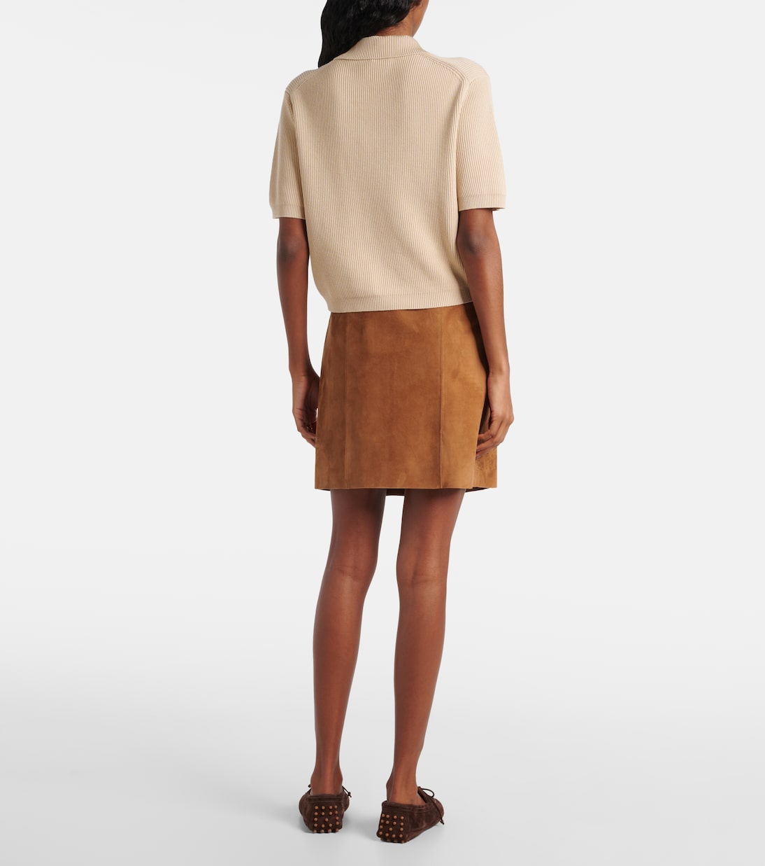 Ribbed-knit silk and cotton polo shirt | Vince