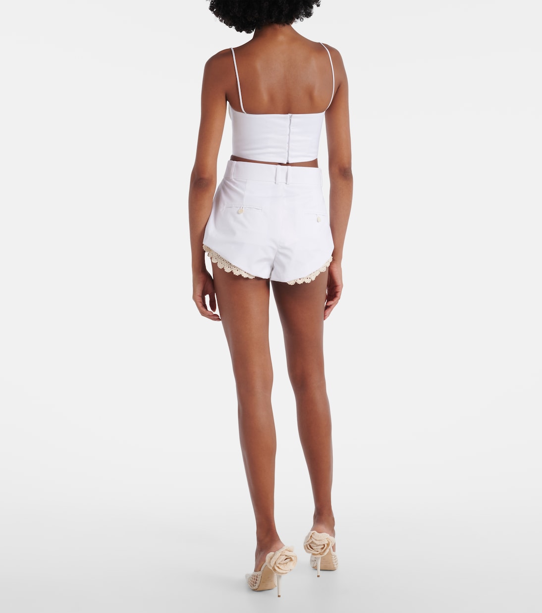Shorts in misto cotone con lavorazione crochet | Magda Butrym