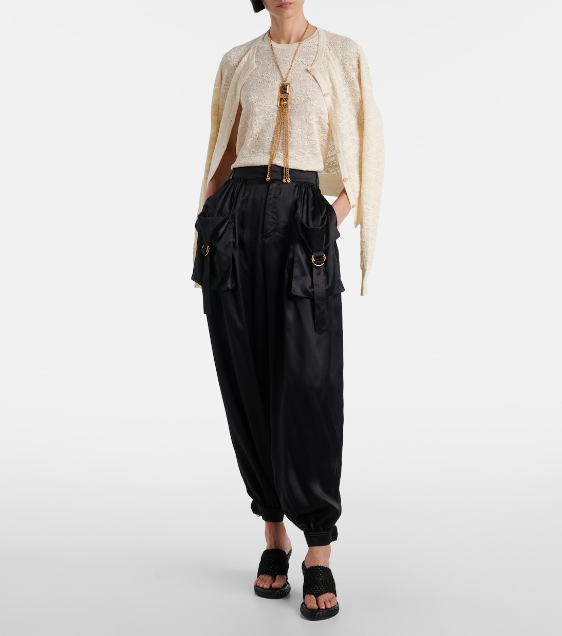 Ensemble top et cardigan en coton et soie | Chloé
