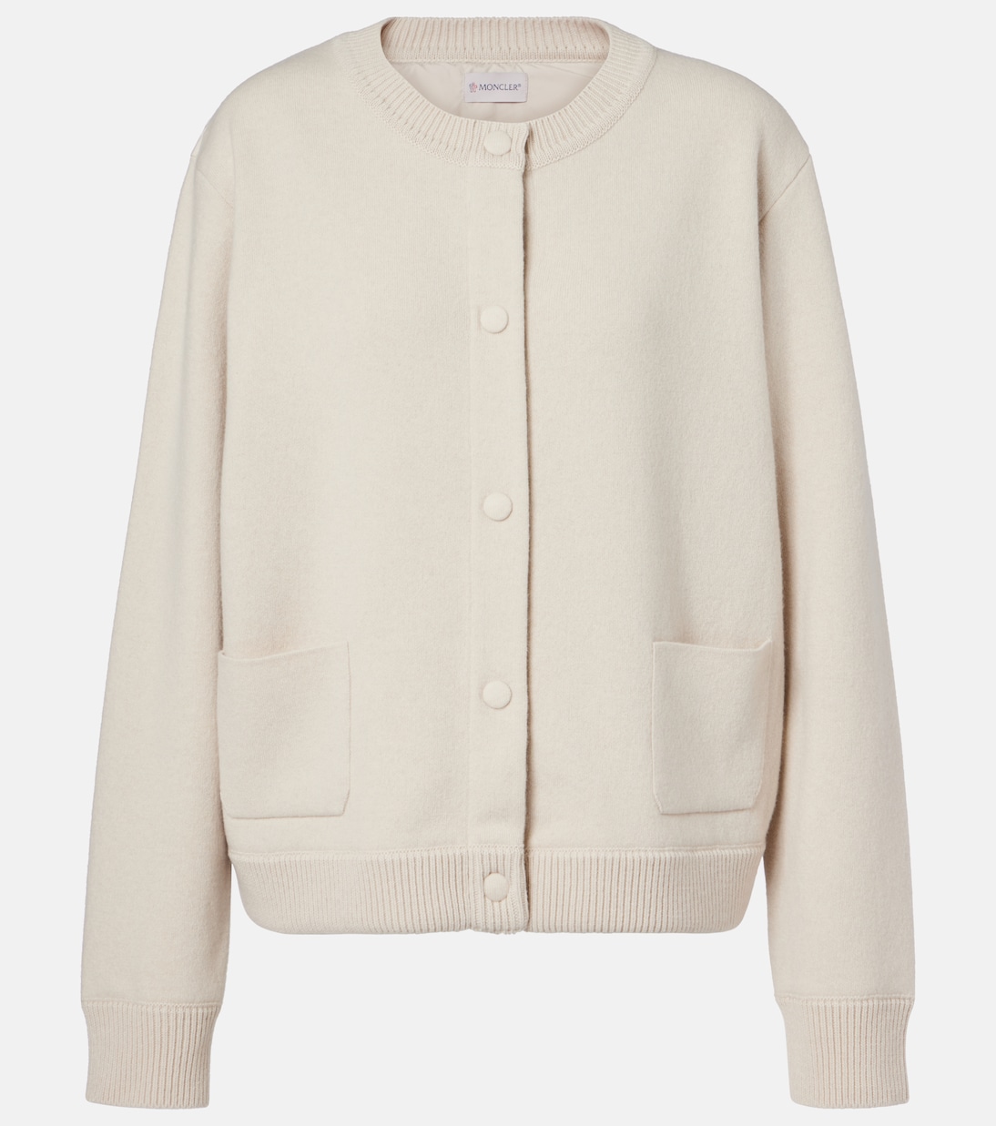 Cardigan in misto lana con piuma | Moncler