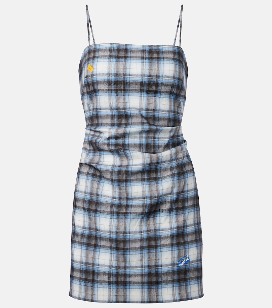 Abito corto in misto lino a quadri | Acne Studios