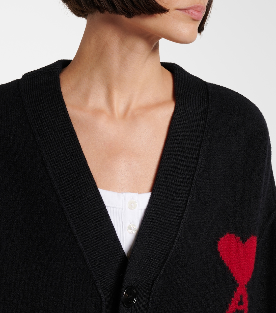 Ami de Cœur virgin wool cardigan  | Ami Paris