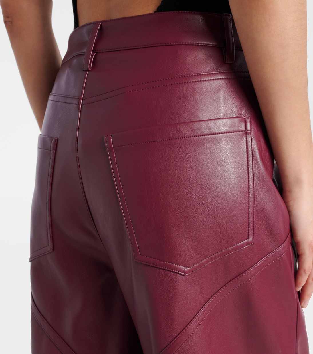 Mid-rise faux leather wide-leg pants | Rotate