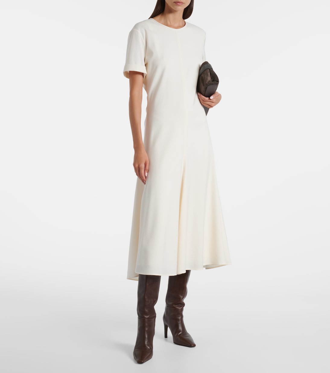 Robe midi en laine mélangée | Brunello Cucinelli