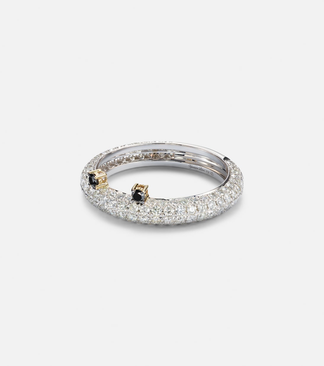 Anello in oro bianco 9kt con diamanti neri e diamanti grigi | Yvonne Léon