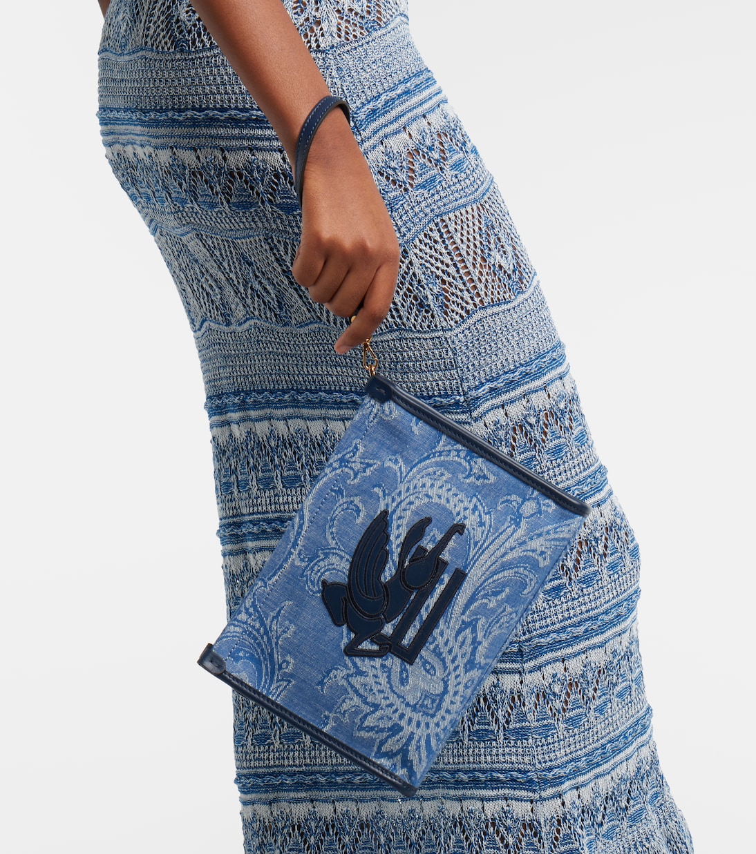 Etui Eyes Mini aus Denim-Jacquard | Etro