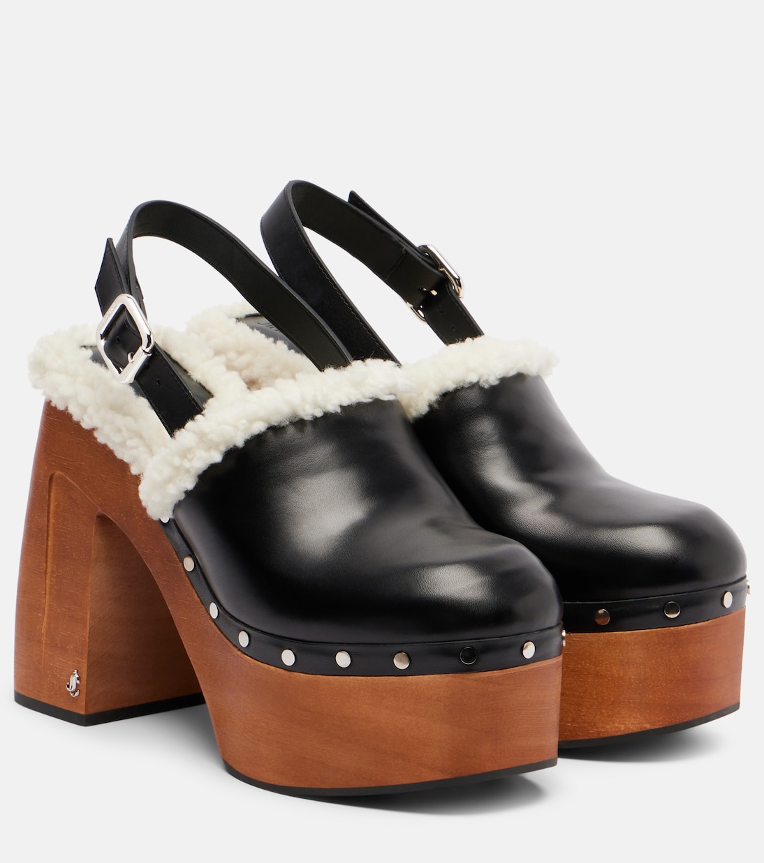Alida 135 leather platform clogs | Jimmy Choo