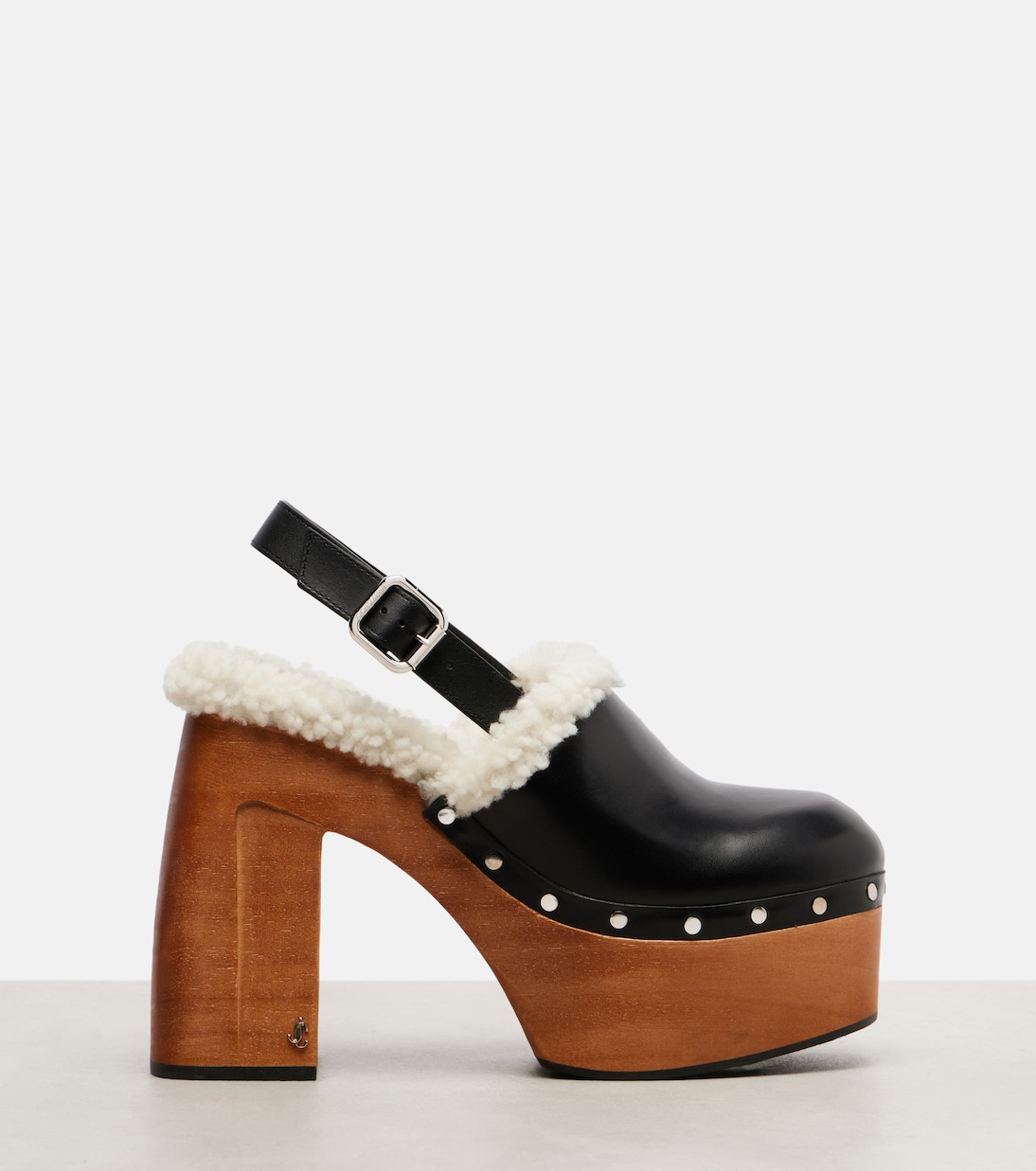 Alida 135 leather platform clogs | Jimmy Choo