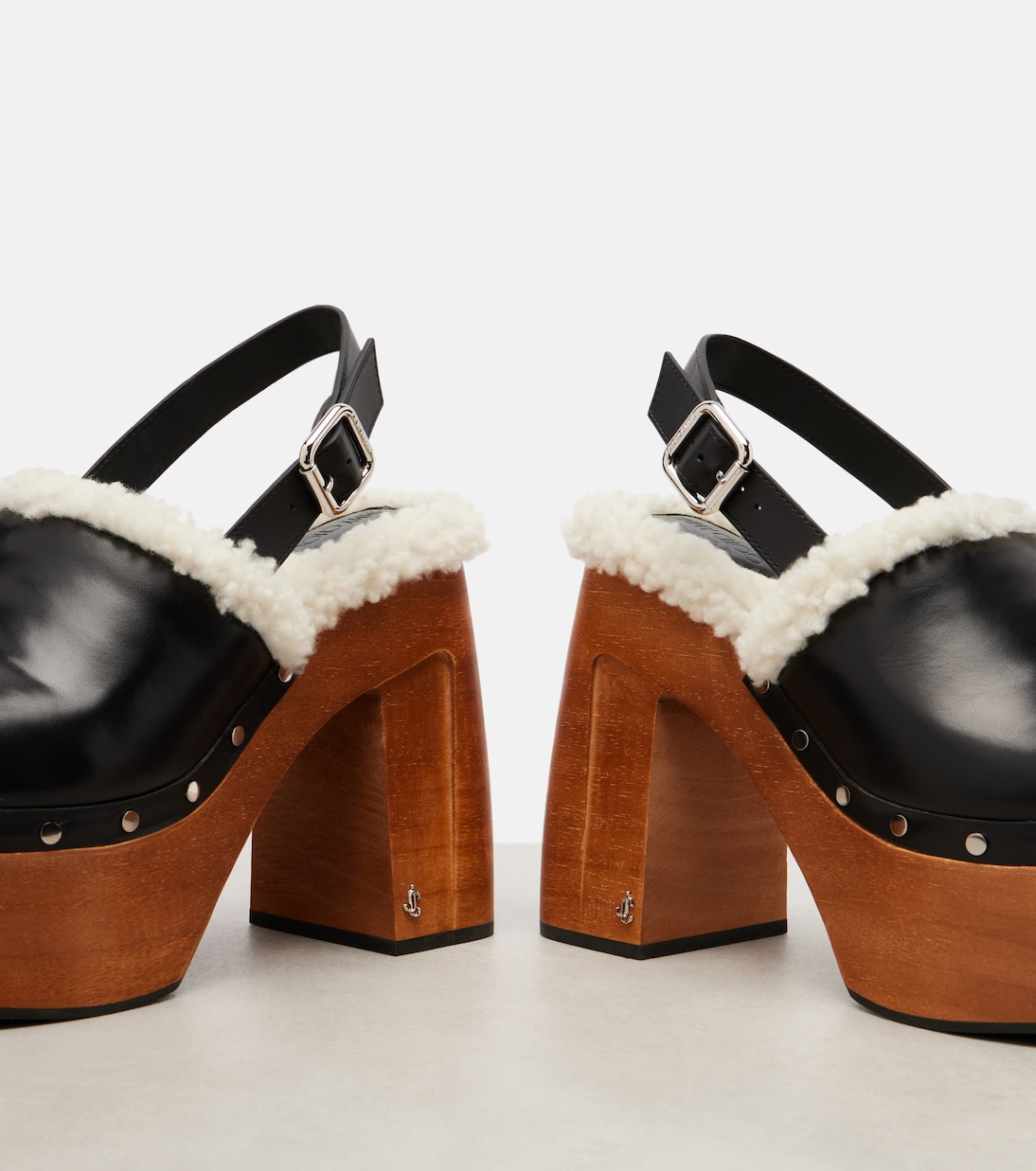 Alida 135 leather platform clogs | Jimmy Choo