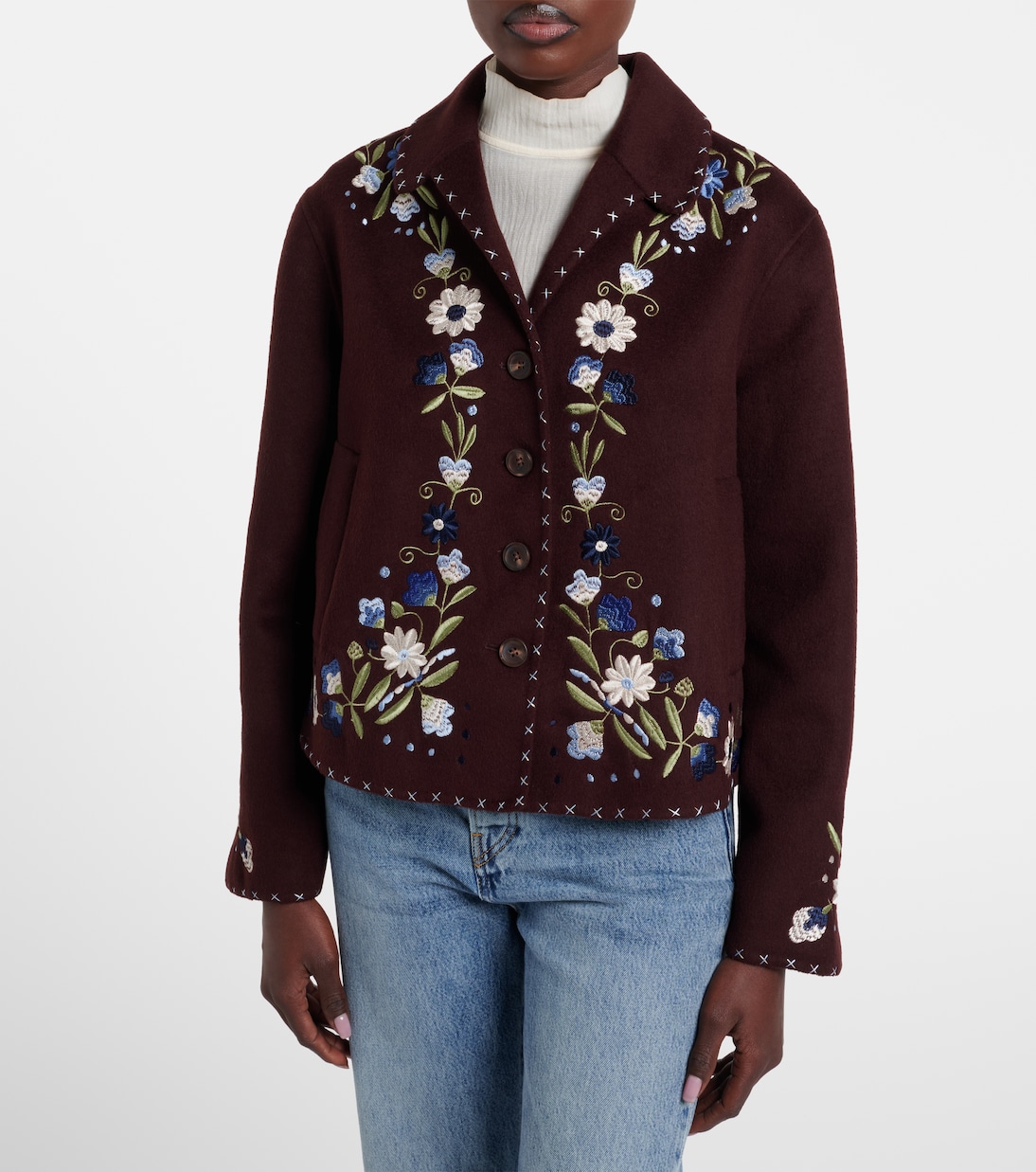 Veste Jude brodée en laine mélangée | Rixo