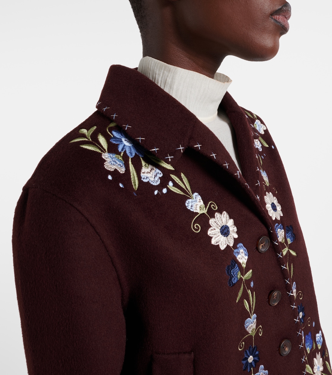 Veste Jude brodée en laine mélangée | Rixo