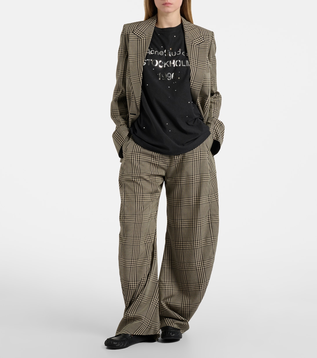 Embellished logo cotton and hemp jersey T-shirt | Acne Studios