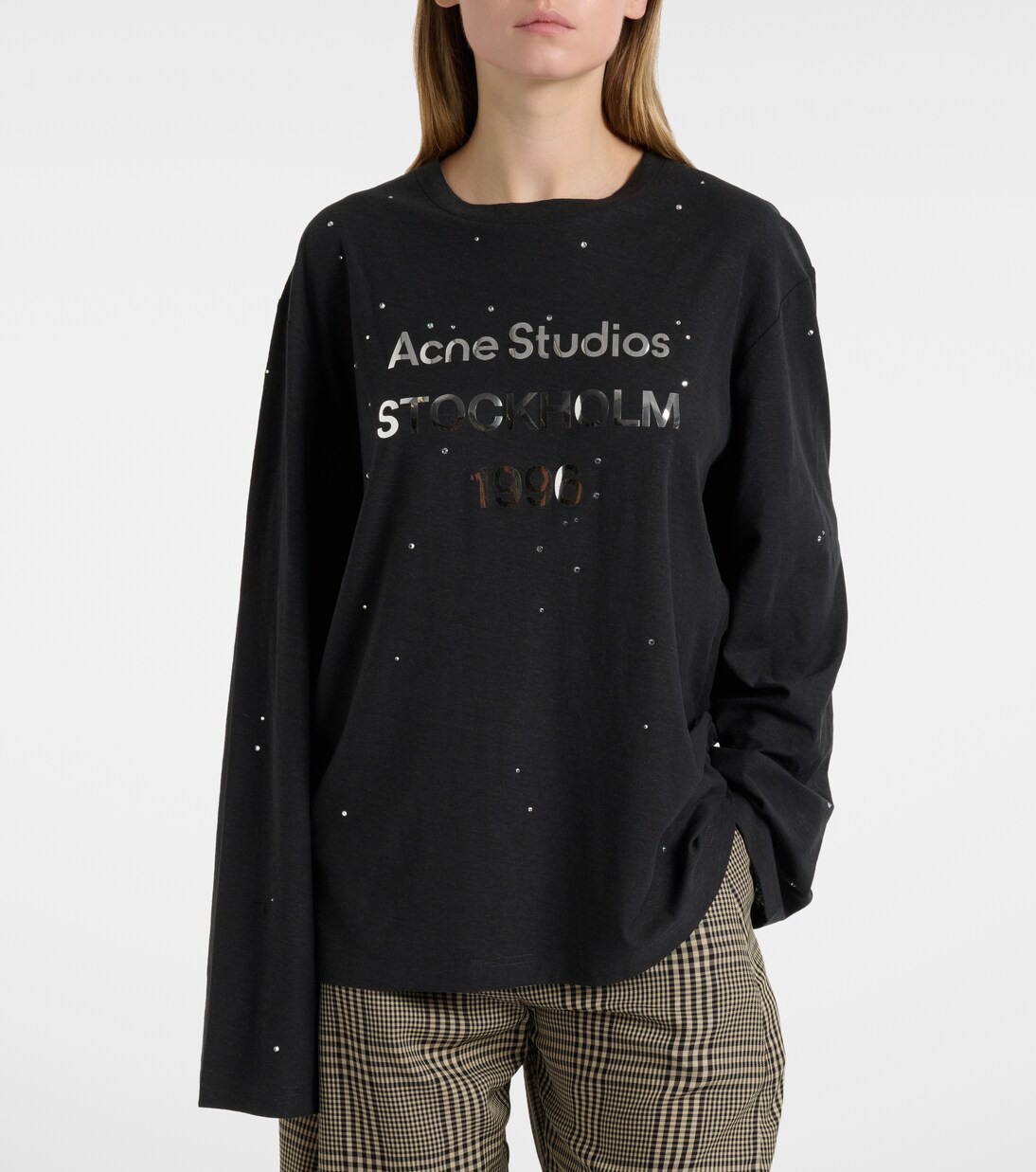 Embellished logo cotton and hemp jersey T-shirt | Acne Studios