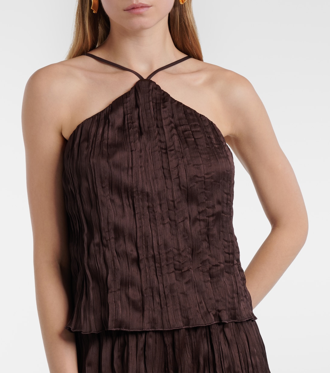 Akari plissé halterneck top | Staud