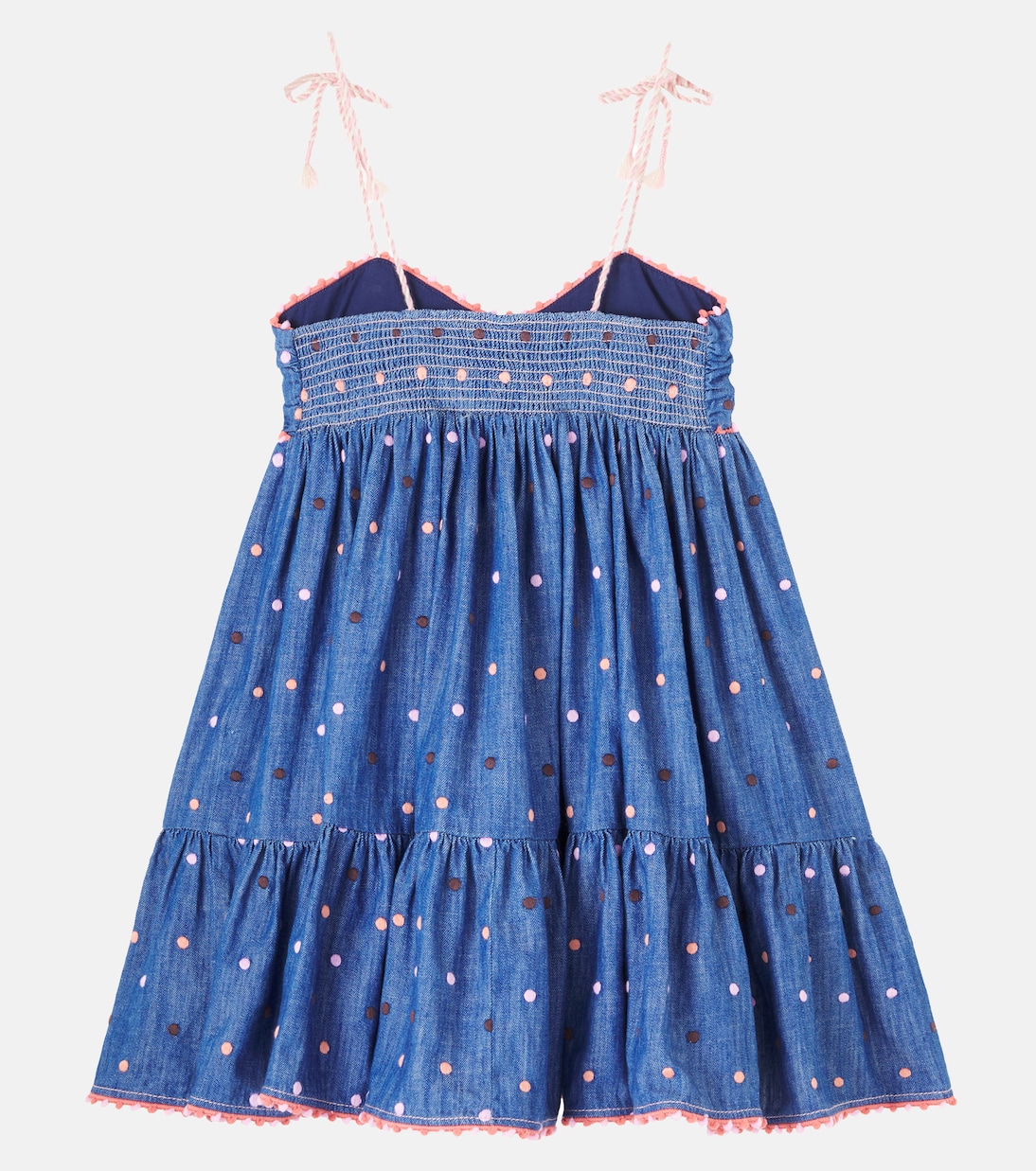 Embroidered polka-dot denim dress | Zimmermann Kids