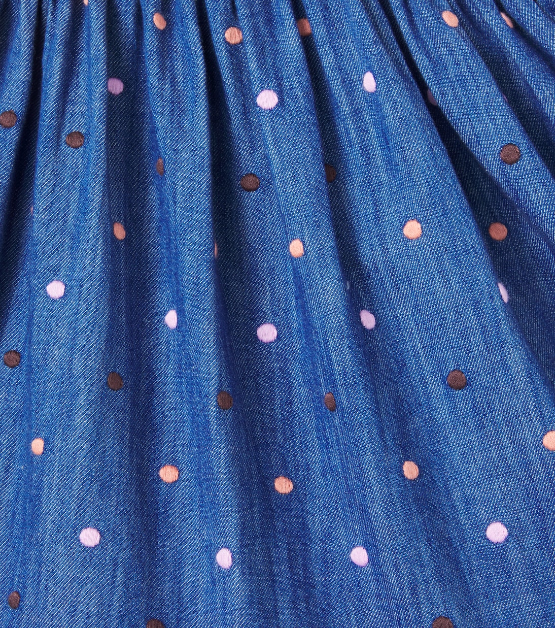 Embroidered polka-dot denim dress | Zimmermann Kids