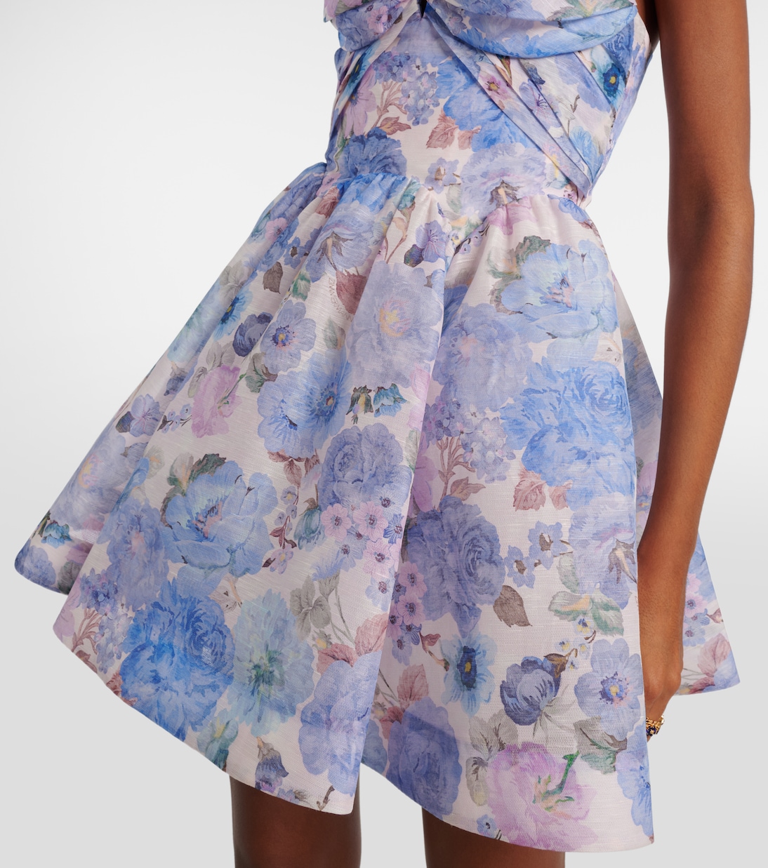 Rebellion floral draped linen and silk minidress | Zimmermann