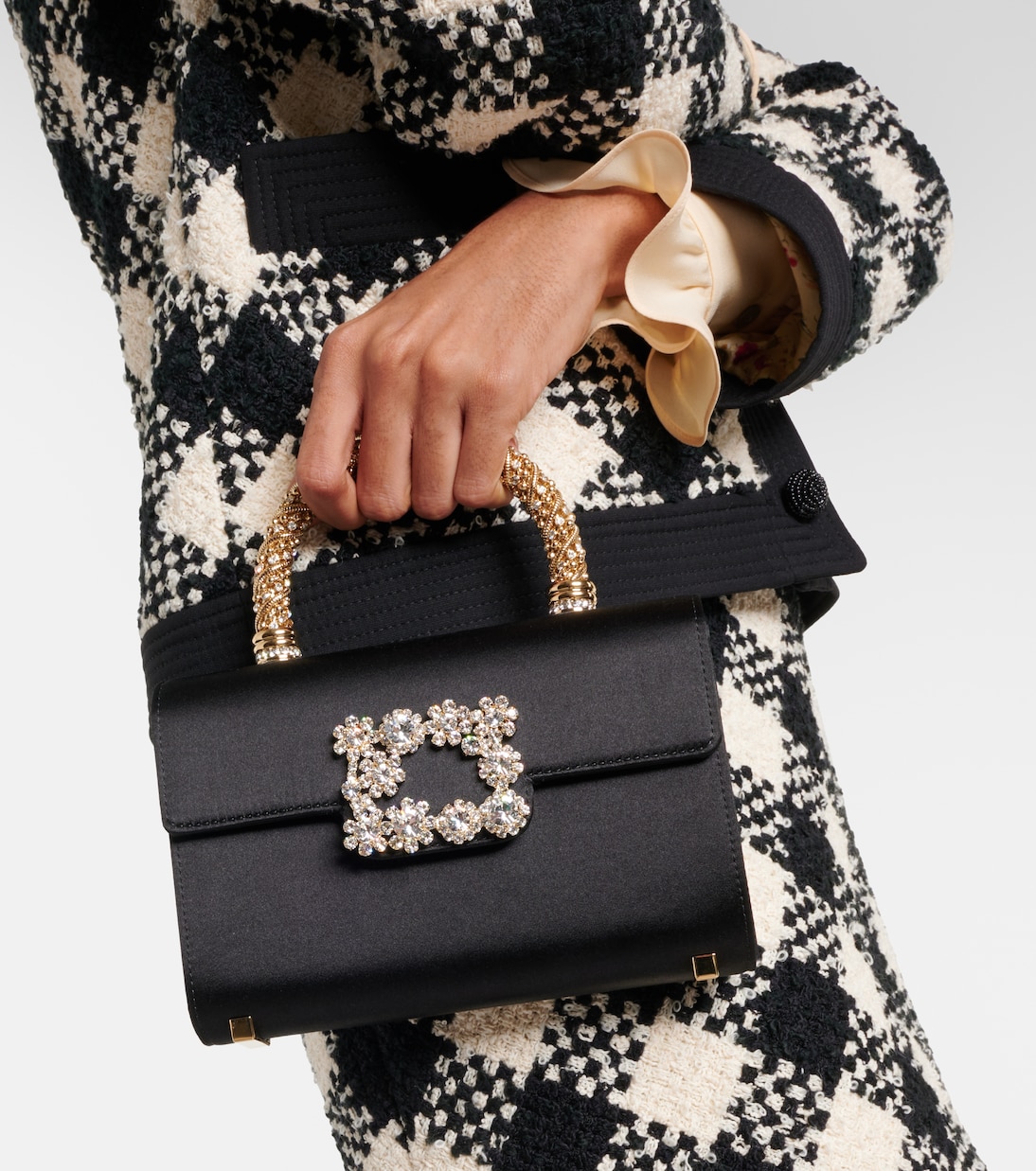 Jewel Efflorescence Mini satin top-handle bag | Roger Vivier