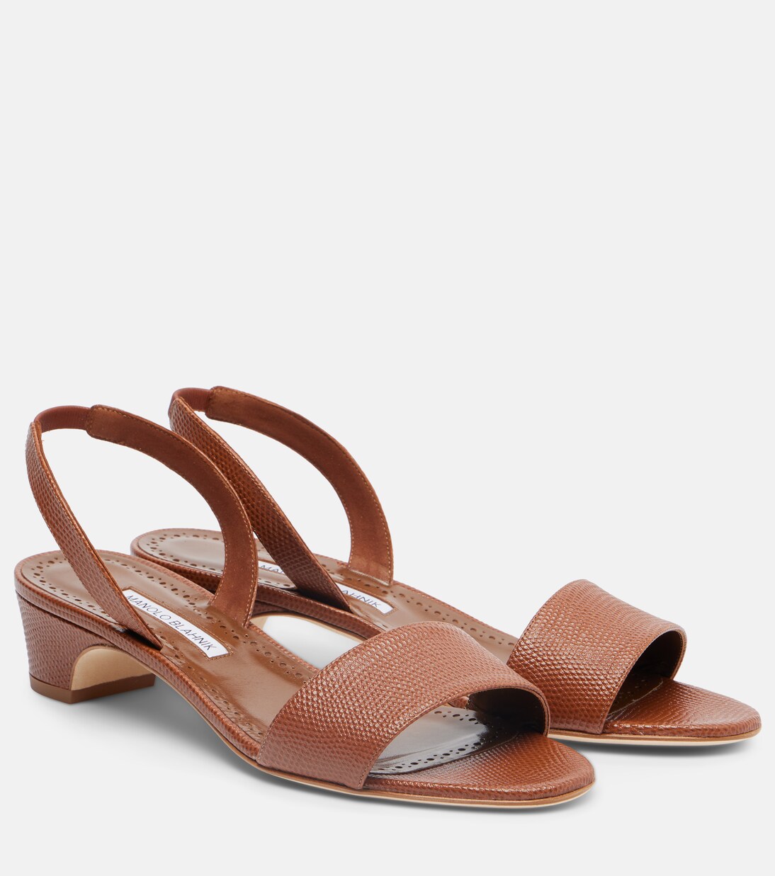 Patobarnu 30 leather slingback sandals | Manolo Blahnik