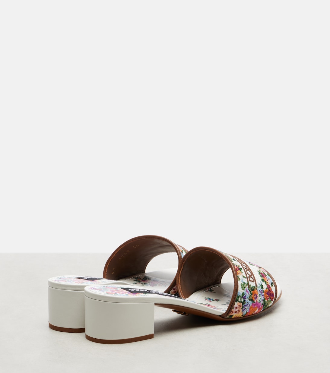 Bestickte Pantoletten mit Leder | Dolce&Gabbana