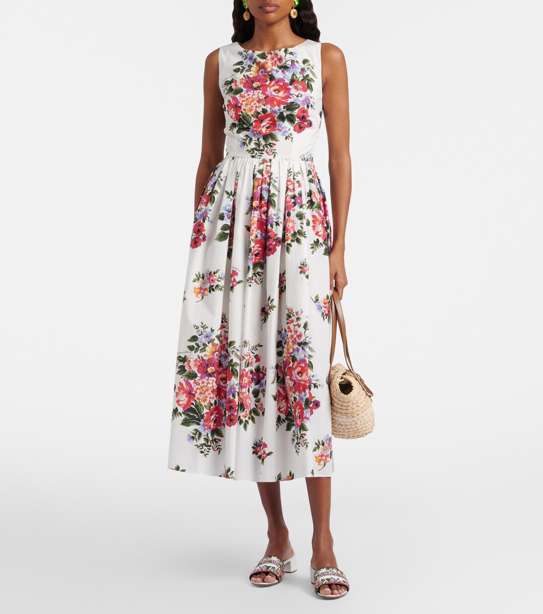 Bestickte Pantoletten mit Leder | Dolce&Gabbana