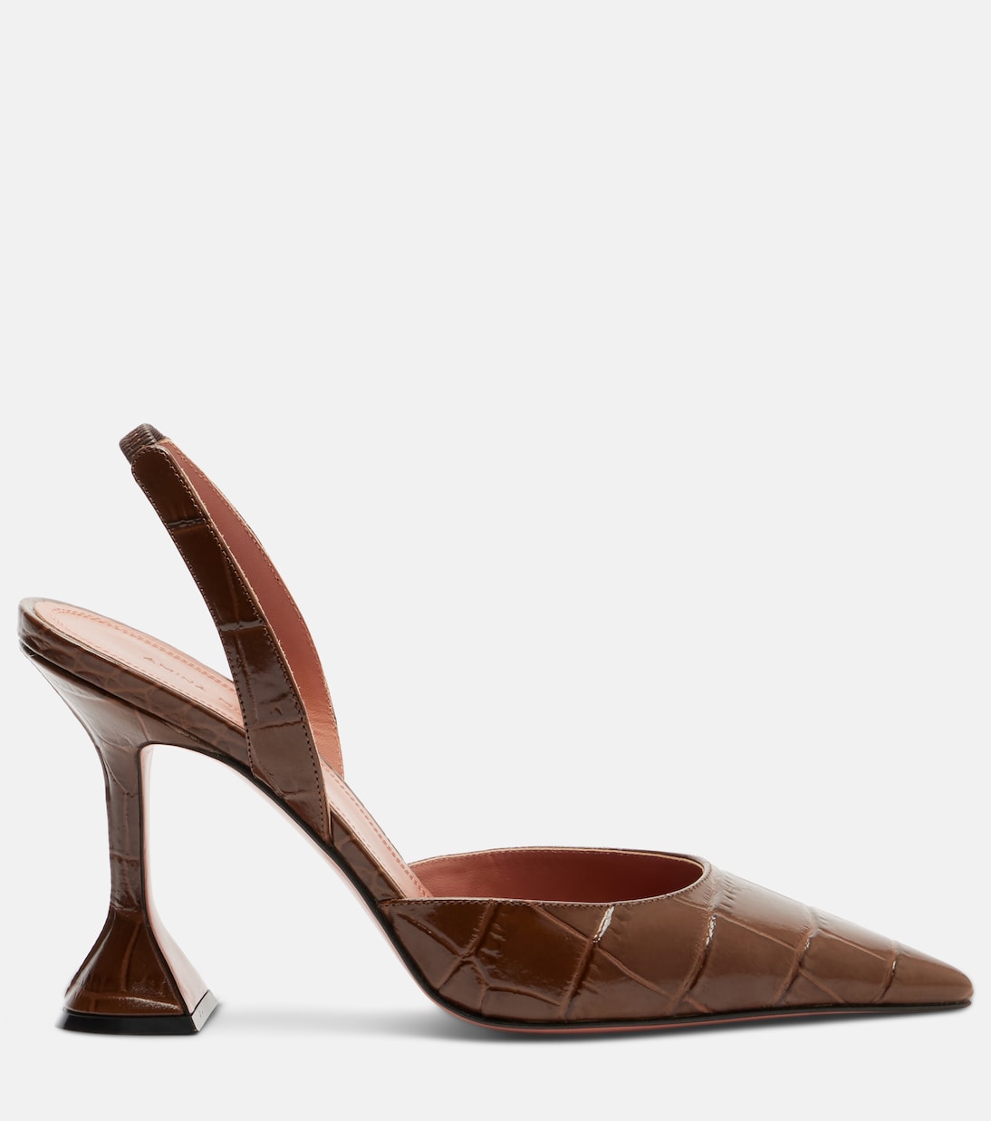 Holli croc-effect leather slingback pumps | Amina Muaddi