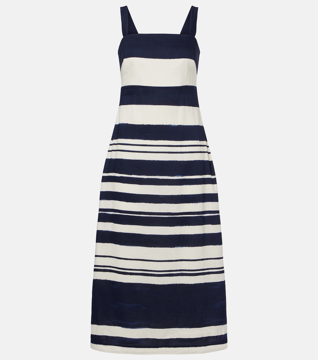 Ella striped linen-blend midi dress | Veronica Beard