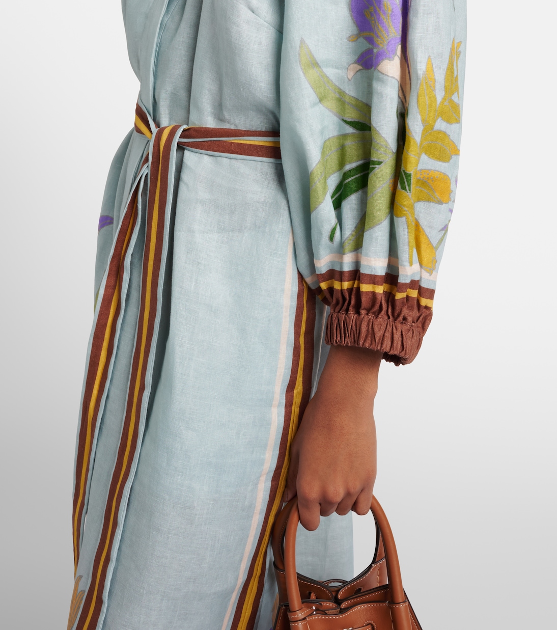 Belted floral linen shirt dress | Alémais