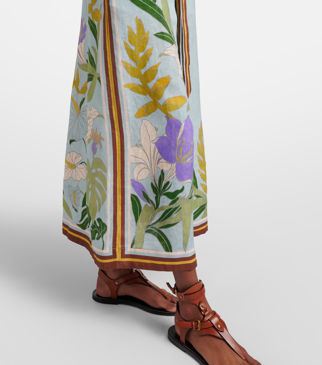 Belted floral linen shirt dress | Alémais