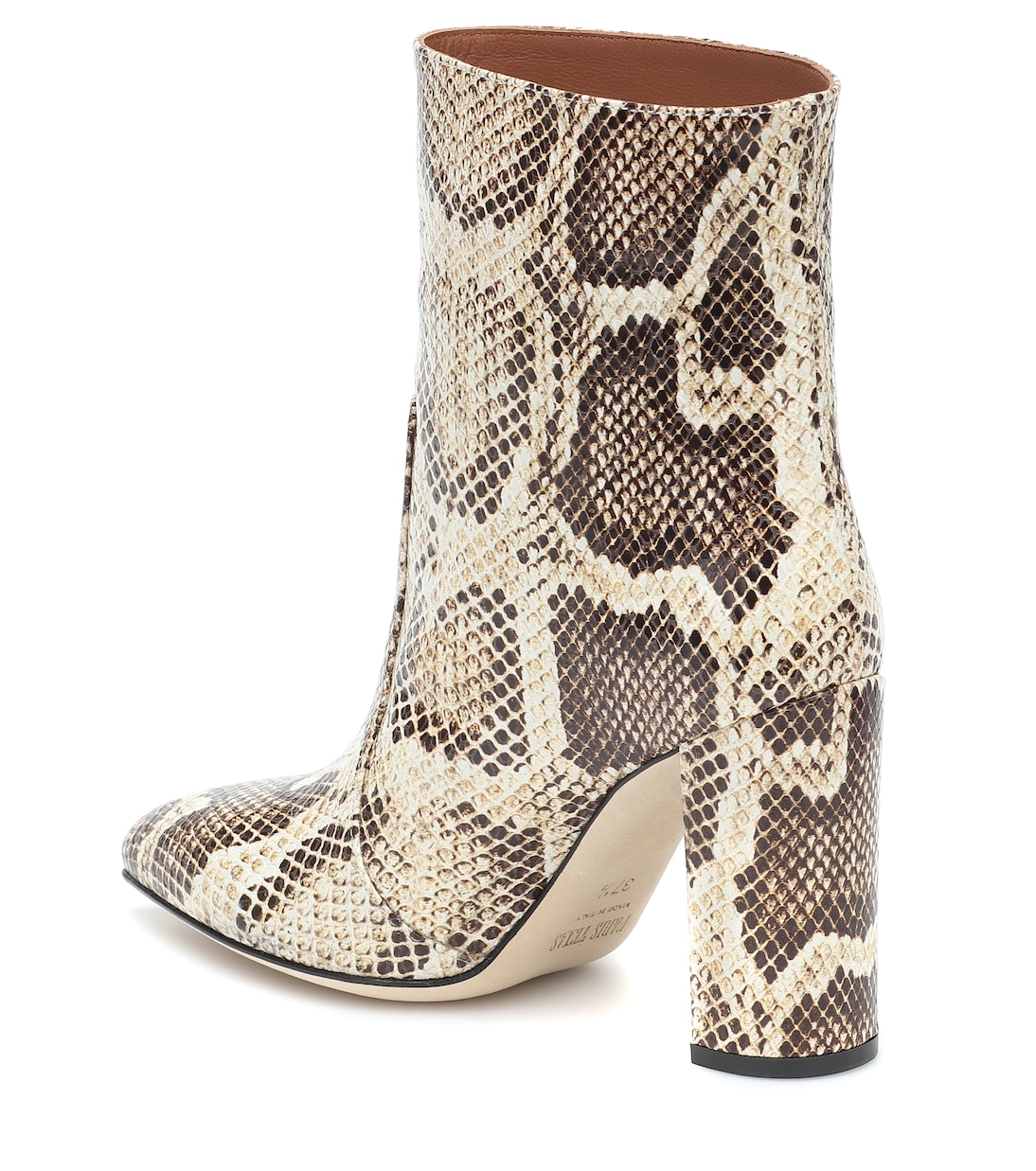 Snake-effect leather ankle boots | Paris Texas
