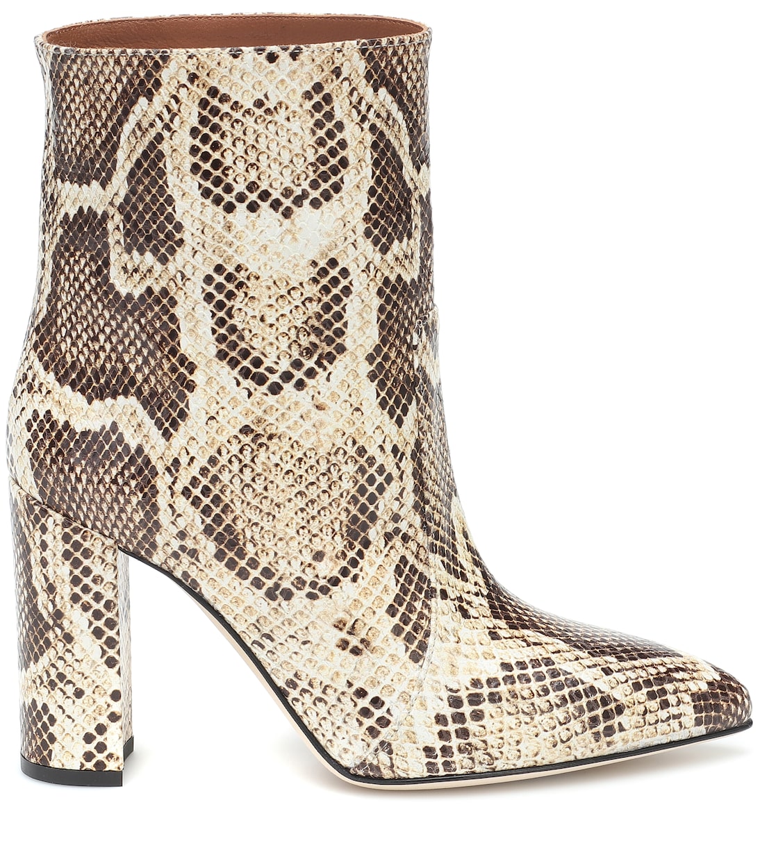 Snake-effect leather ankle boots | Paris Texas