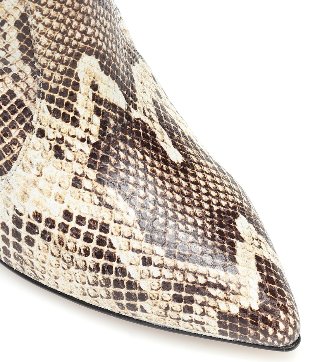 Snake-effect leather ankle boots | Paris Texas
