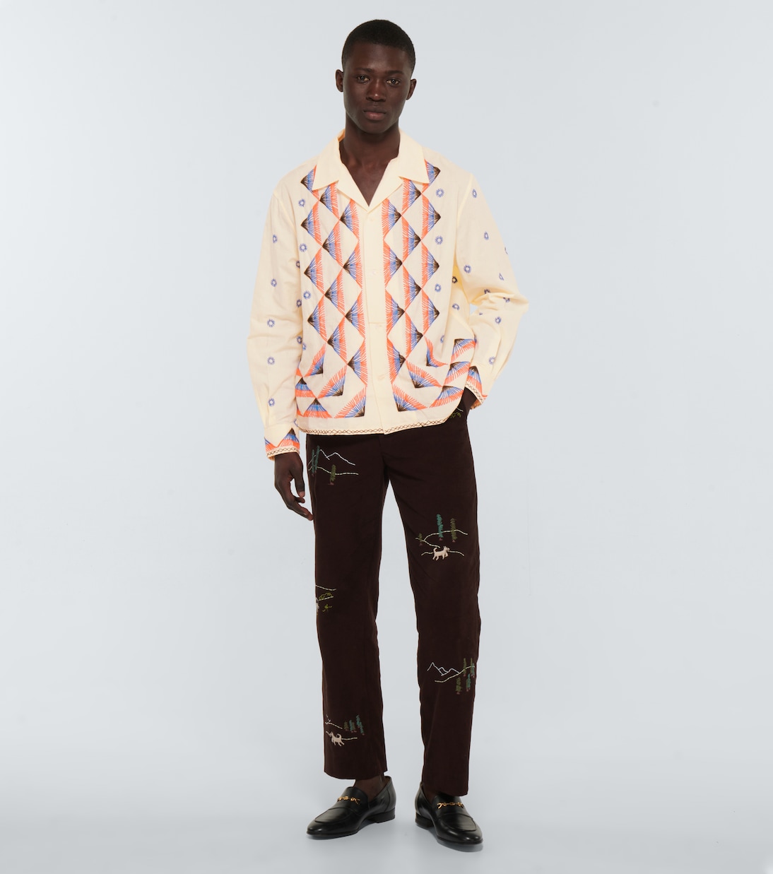 Camisa de algodón con picos bordados | Bode