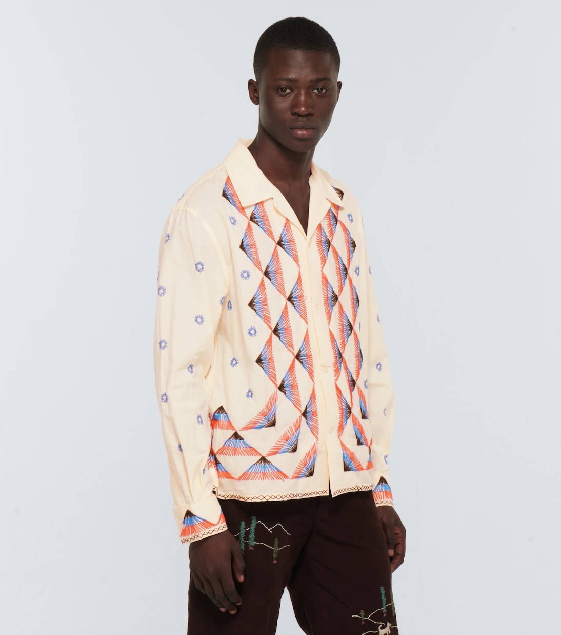 Camisa de algodón con picos bordados | Bode