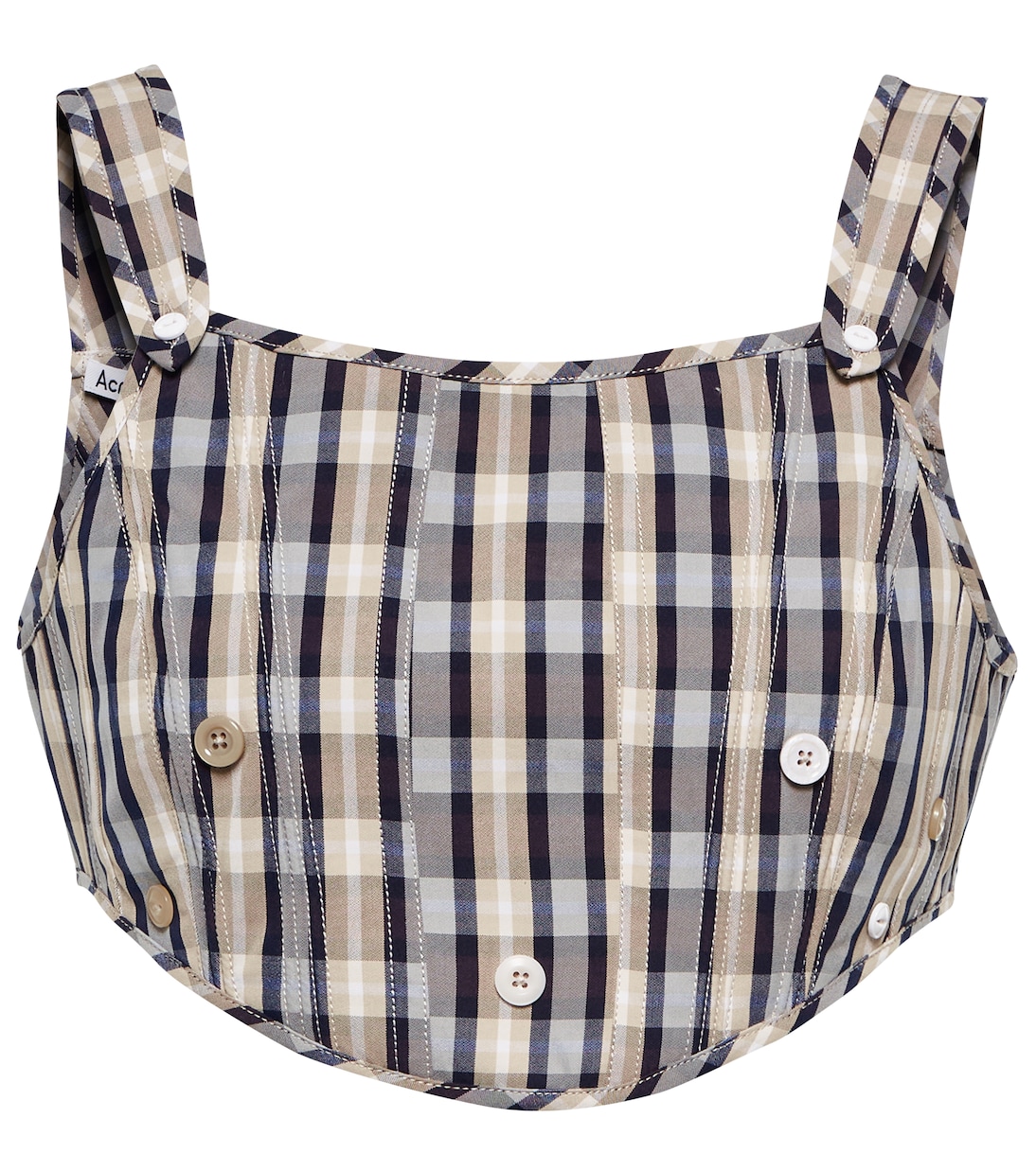 Checked cotton-blend bustier | Acne Studios