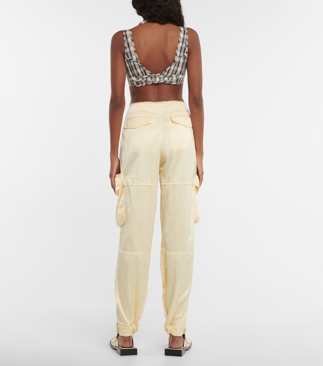 Checked cotton-blend bustier | Acne Studios