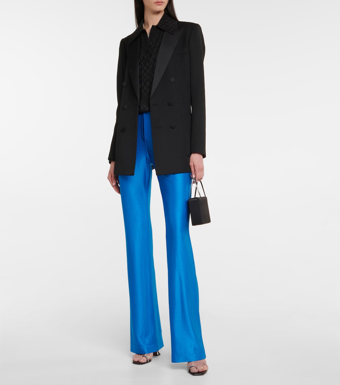 High-Rise-Hose aus Satin | Alexandre Vauthier
