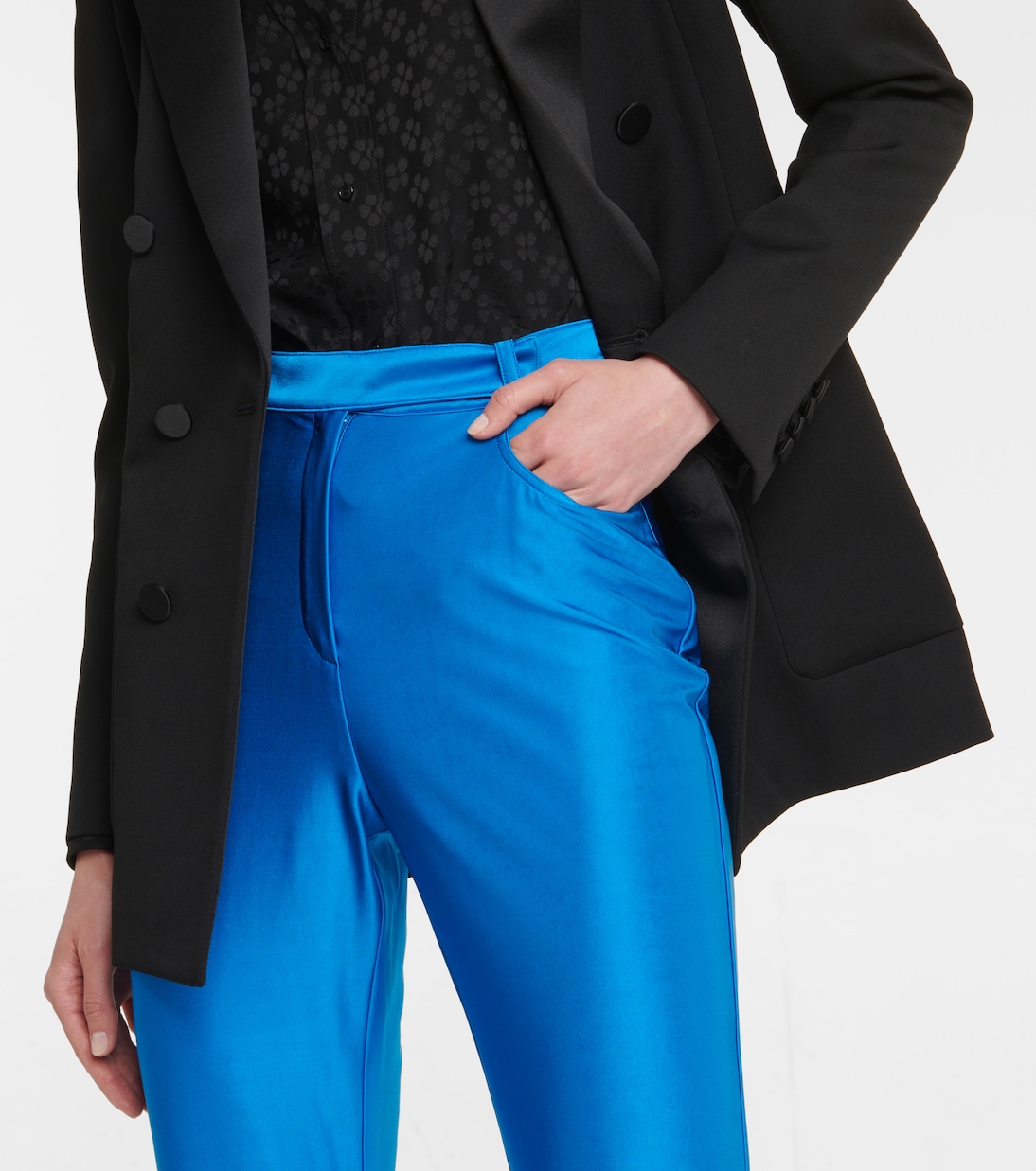 High-Rise-Hose aus Satin | Alexandre Vauthier