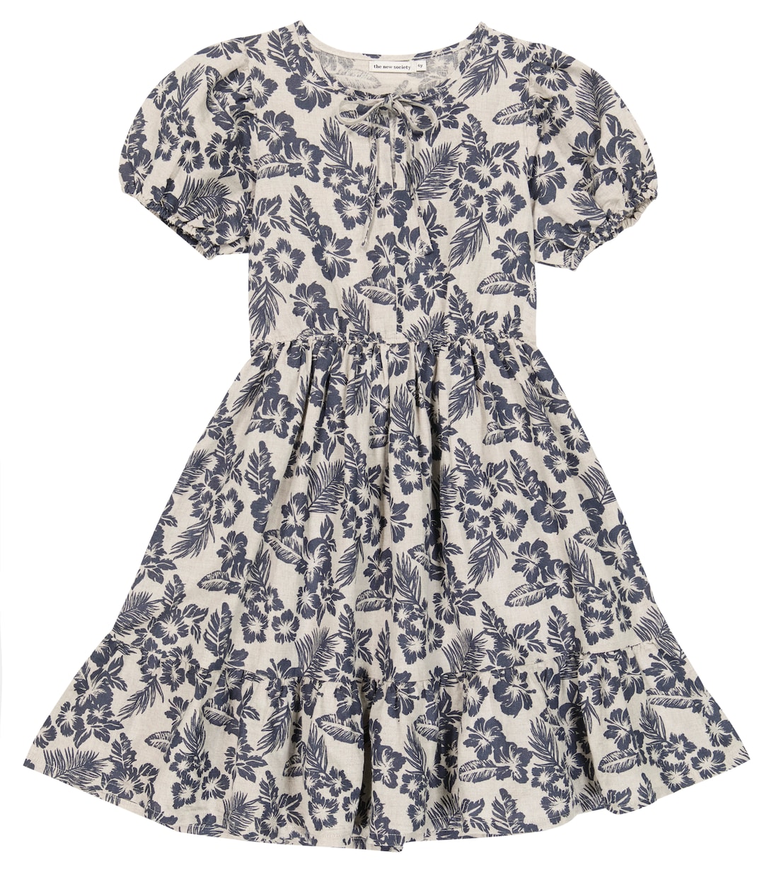Vestido Hibiscus de lino y algodón floral | The New Society