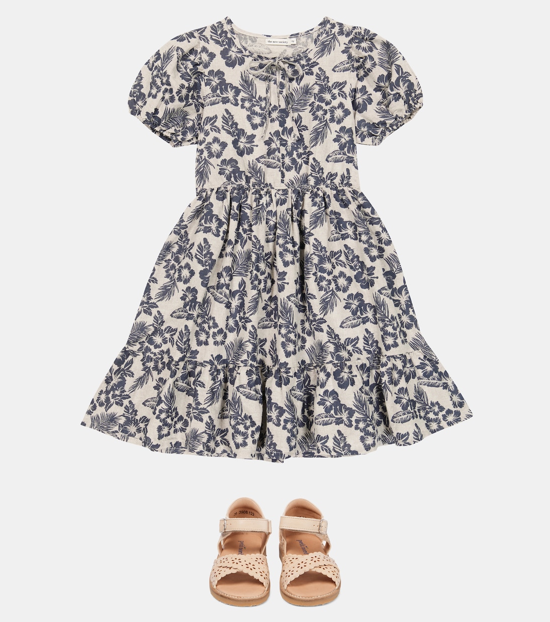 Vestido Hibiscus de lino y algodón floral | The New Society