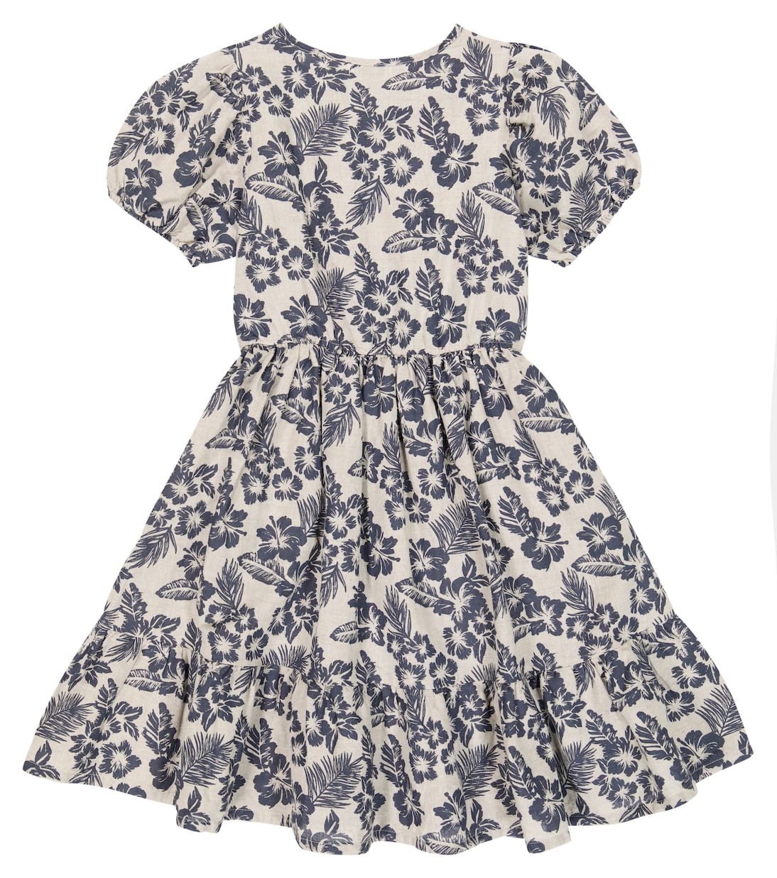 Vestido Hibiscus de lino y algodón floral | The New Society