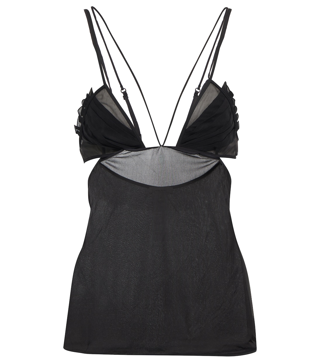 Pleated cutout mesh camisole | Nensi Dojaka