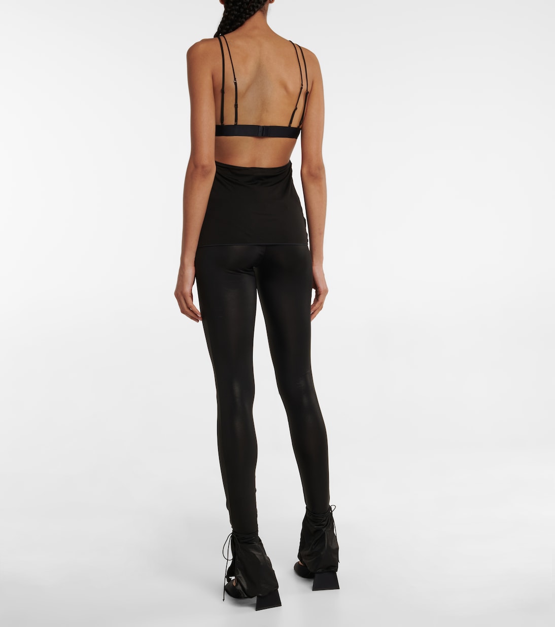 Pleated cutout mesh camisole | Nensi Dojaka