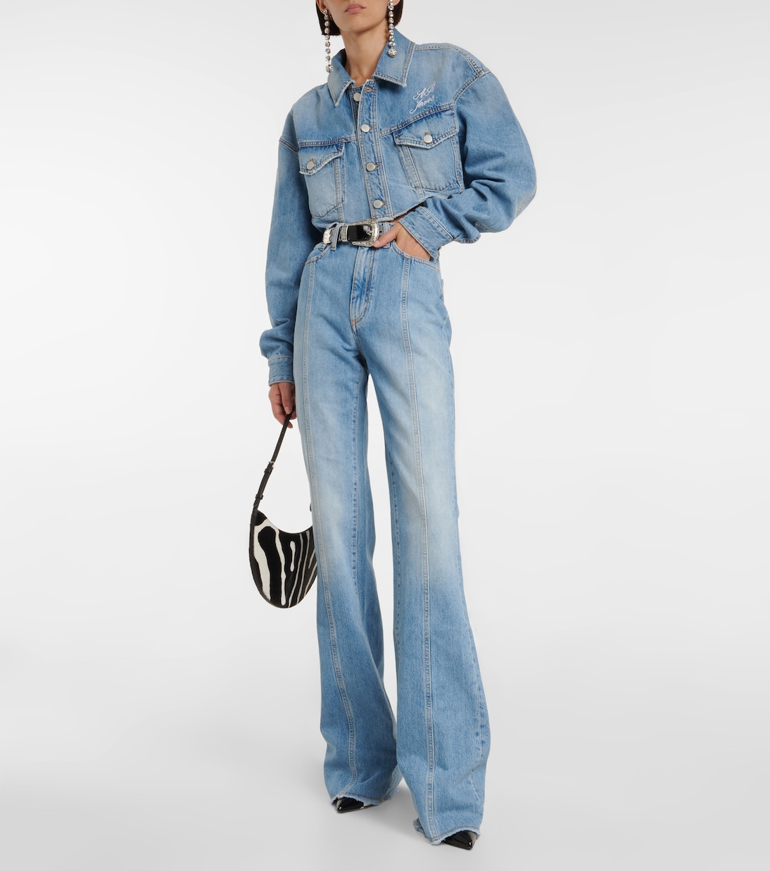 Paneled high-rise flared jeans | Alessandra Rich