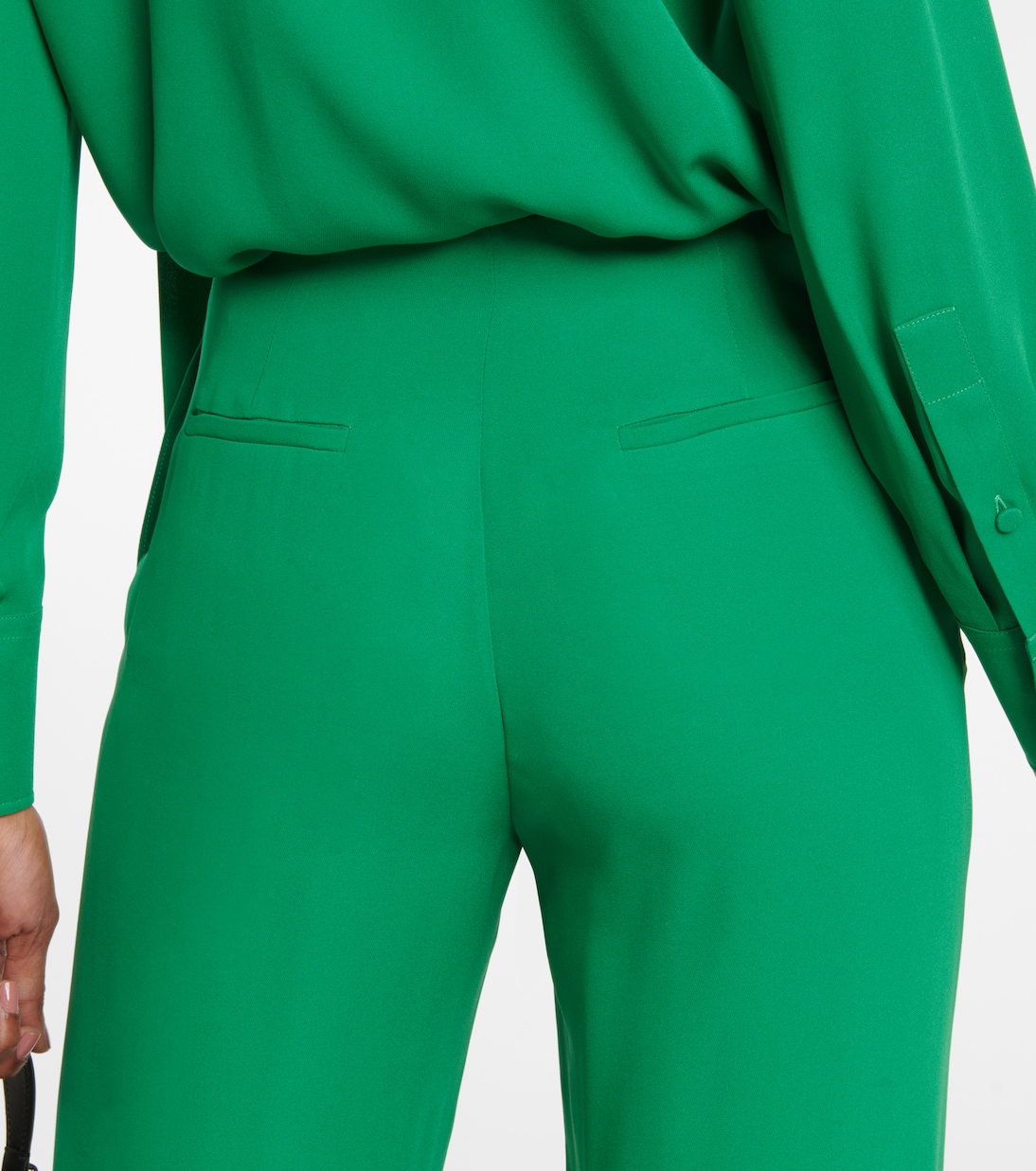 Pantalon ample à taille haute en soie | Valentino