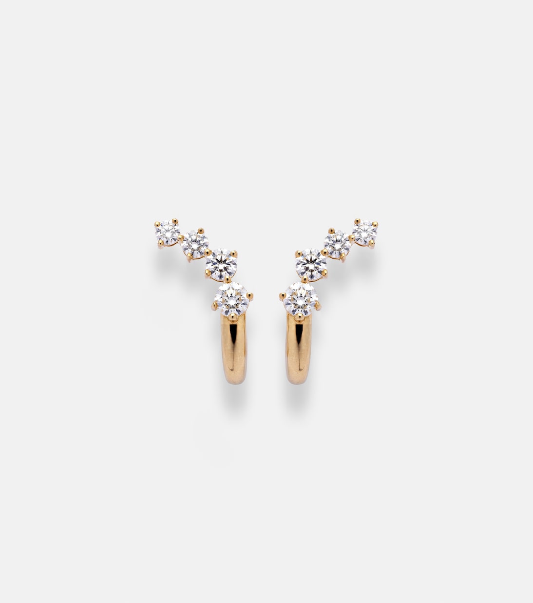 Orecchini Aria Dagger Huggie in oro 18kt con diamanti, design giovane e moderno
